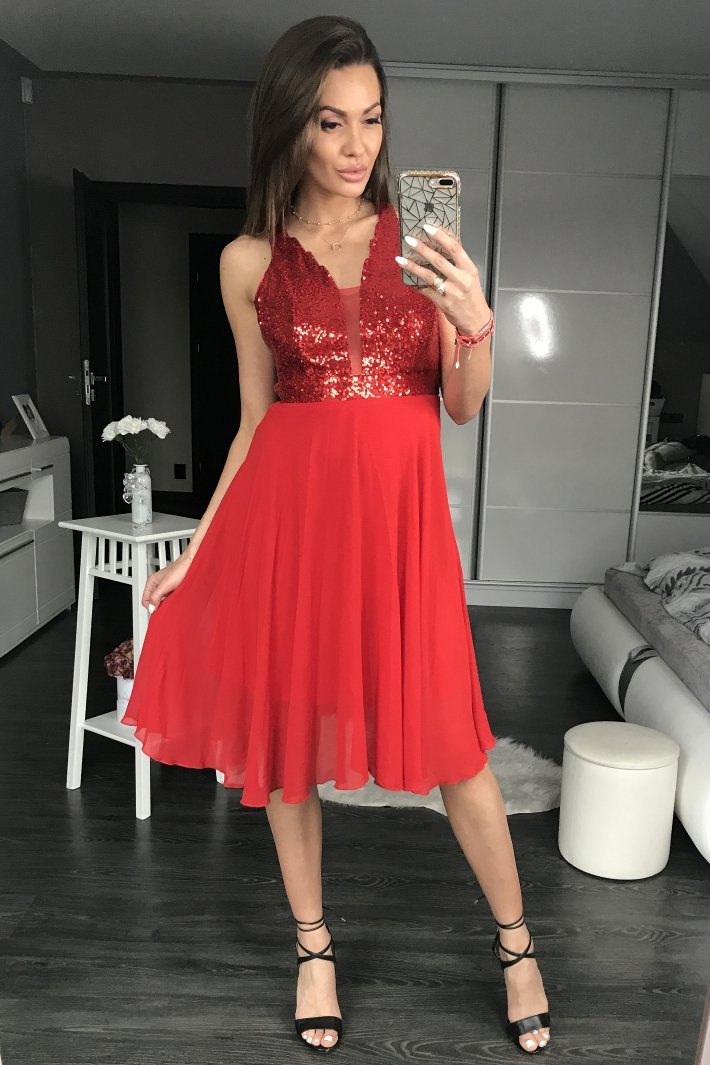 PINK BOOM DRESS - RED 44016-1