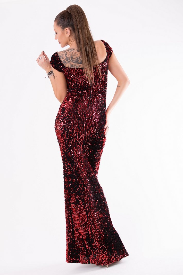 EVA&LOLA DRESS sequins RED 54004-1
