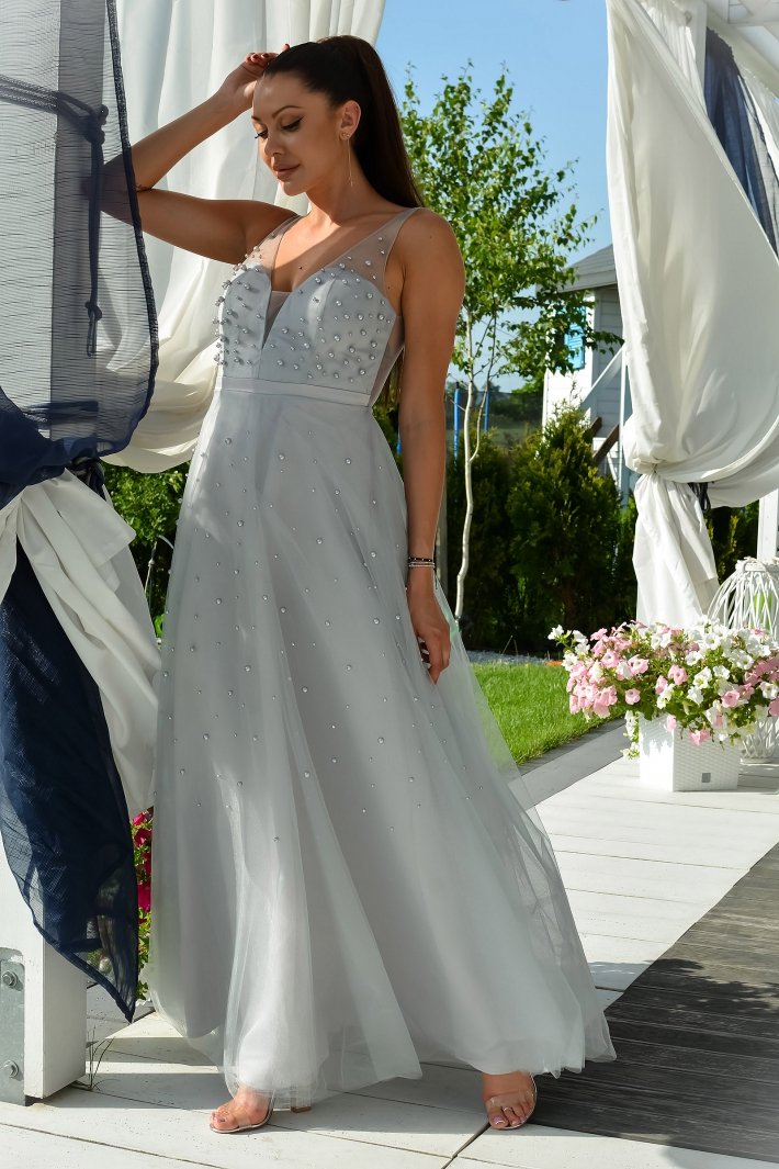 EVA & LOLA DRESS ROYAL GREY 60009-3