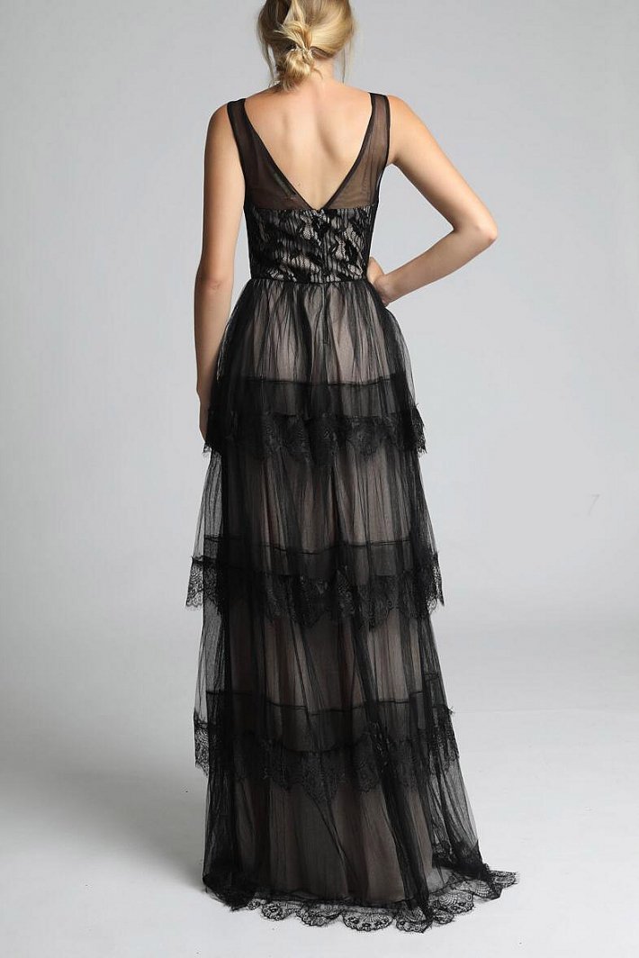 SOKY SOKA DRESS BLACK-NUDE 62002-2