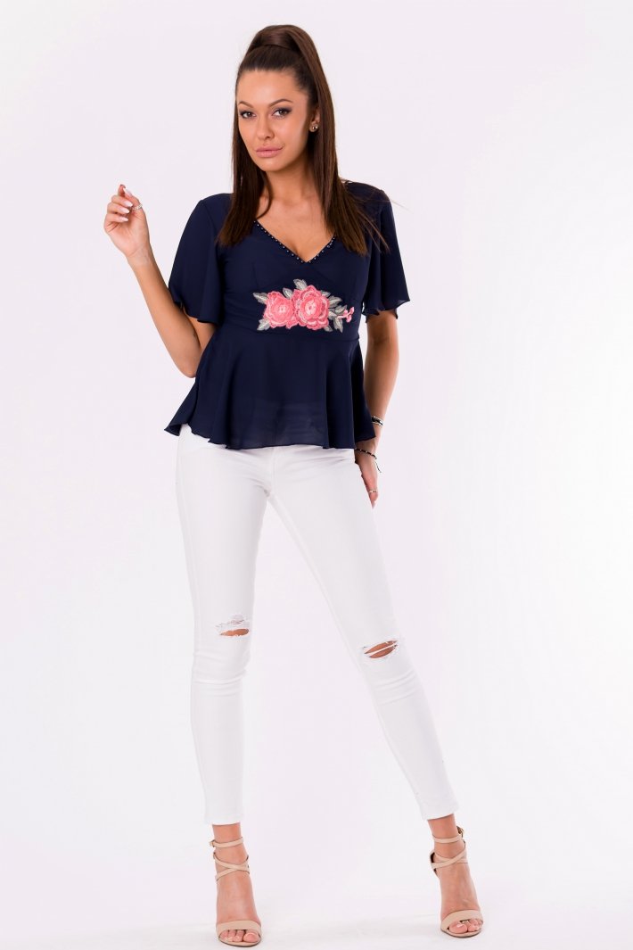 BLOUSE -NAVY BLUE 48006-2