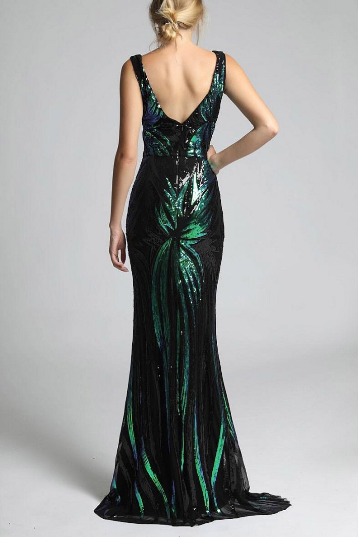 SOKY SOKA DRESS BLACK/BOOTLE GREEN 63001-2