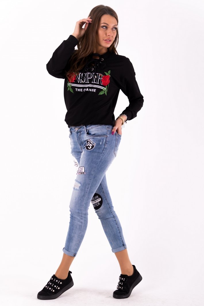 BLOUSE- BLACK 46026-2