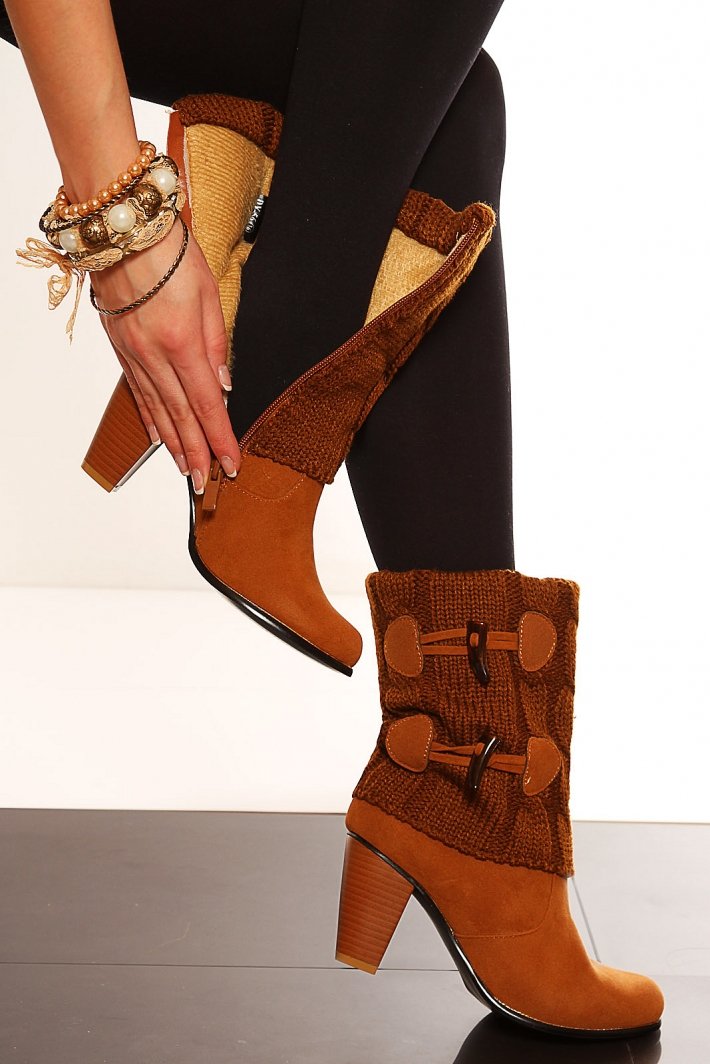 2815-2 Boots button slider -camel