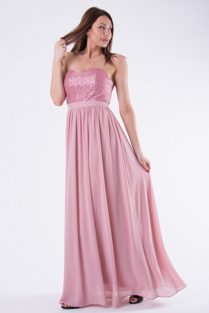 EVA & LOLA DRESS OLD PINK 58004-1