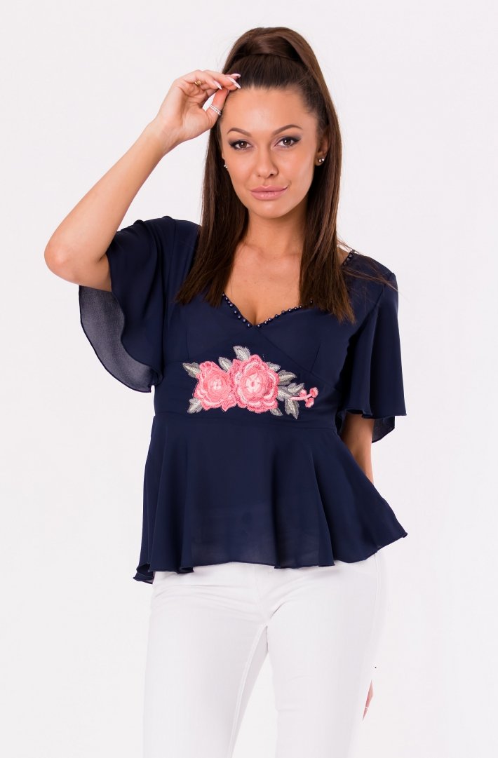 BLOUSE -NAVY BLUE 48006-2