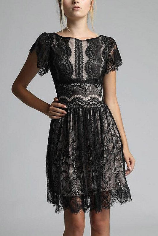 SOKY SOKA DRESS BLACK-NUDE 600012-2