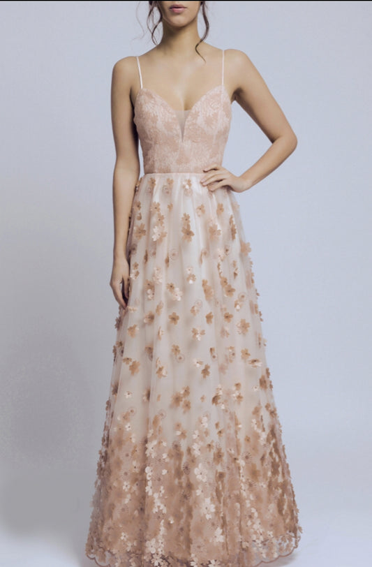 SOKY SOKA  DRESS BEIGE 56002-1