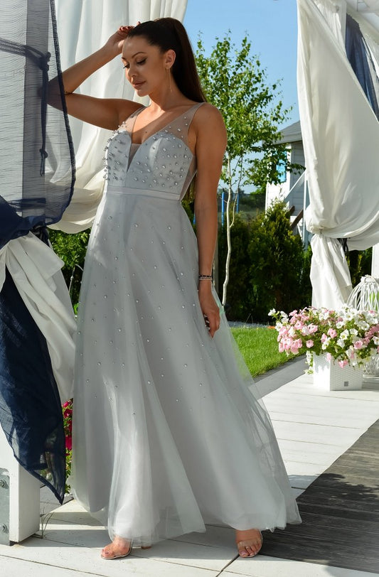 EVA & LOLA DRESS ROYAL GREY 60009-3
