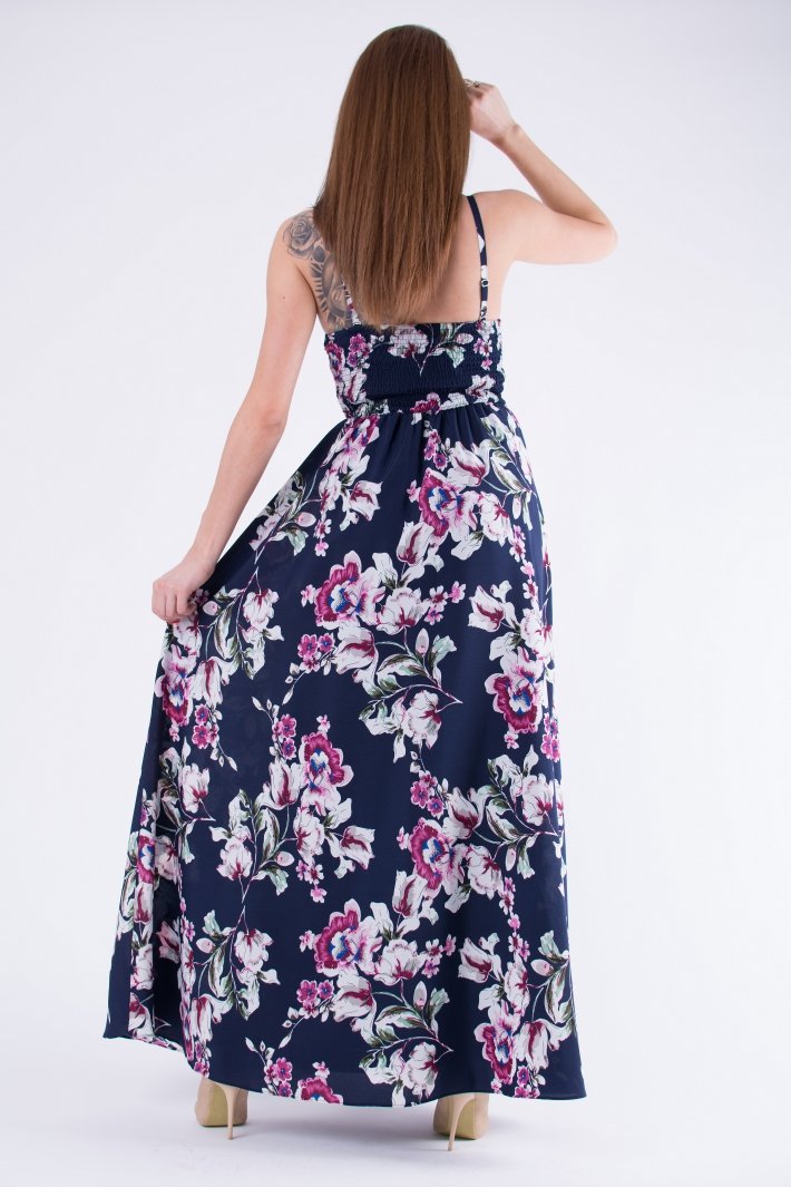 EVA & LOLA FLOWERS DRESS NAVY BLUE 58008-2