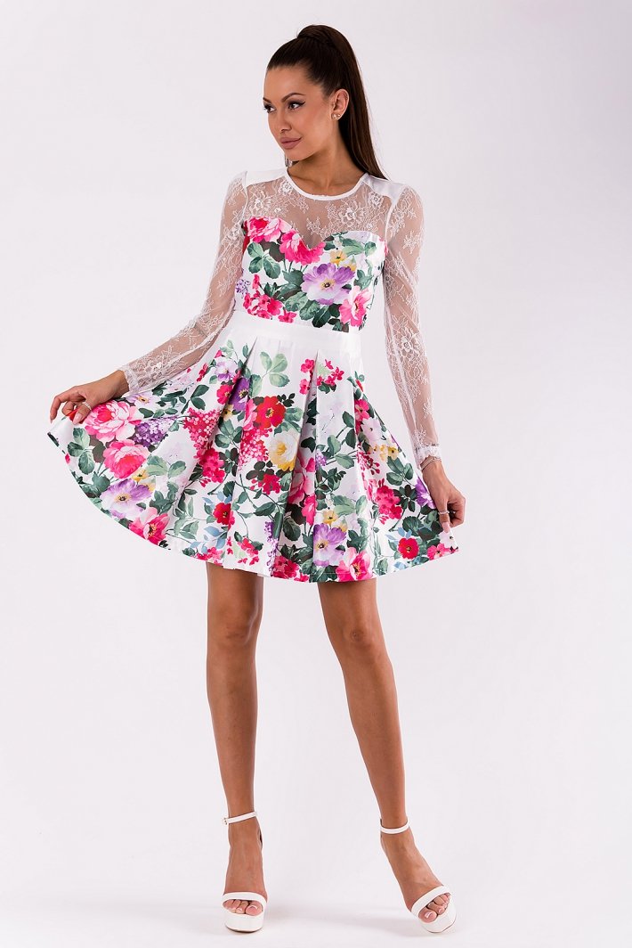 SOKY SOKA  DRESS WHITE 49008-1