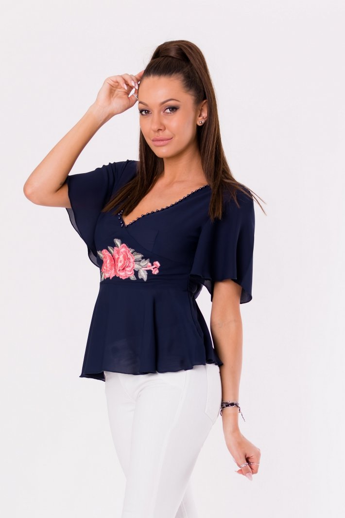 BLOUSE -NAVY BLUE 48006-2