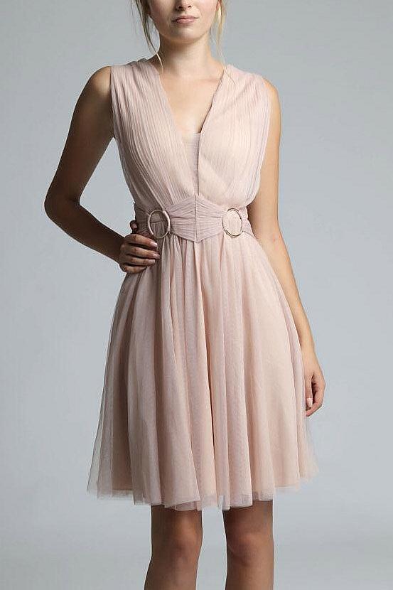 SOKY SOKA  DRESS NUDE 600017-2