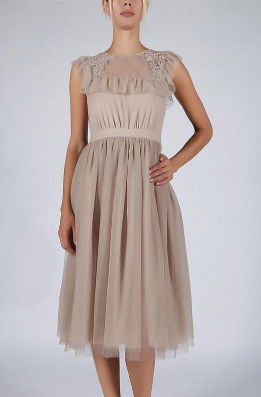 SOKY SOKA DRESS NUDE 57004-1
