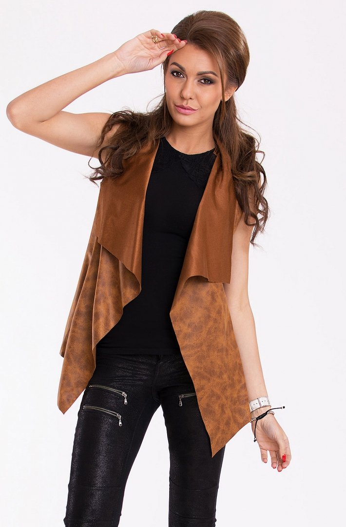 PINK BOOM VEST - BROWN 9607-3