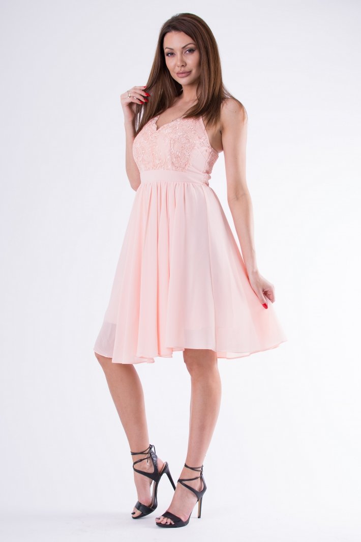 EVA & LOLA DRESS POWDER PINK 58007-2