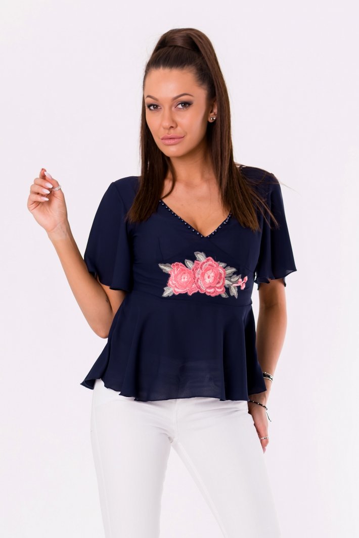 BLOUSE -NAVY BLUE 48006-2