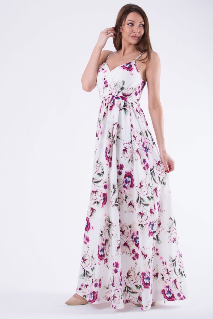 EVA & LOLA FLOWERS DRESS WHITE 58008-3