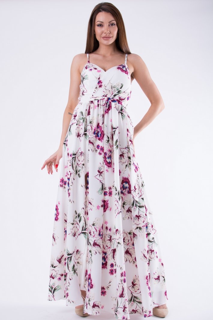 EVA & LOLA FLOWERS DRESS WHITE 58008-3