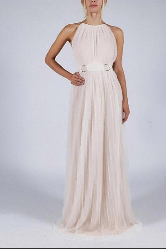 SOKY SOKA  DRESS BEIGE 60002-1