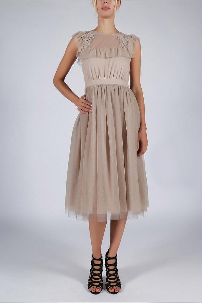SOKY SOKA  DRESS NUDE 57004-1